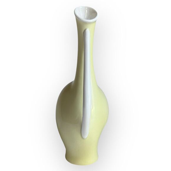 Fritz Heidenreich 1950s for Rosenthal Pregnant Louise Vase 7" Pale Yellow, White - Picture 3 of 16